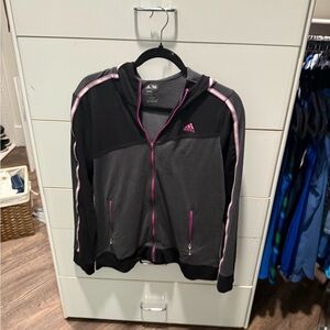 Adidas Black Jacket with Pink Highlights